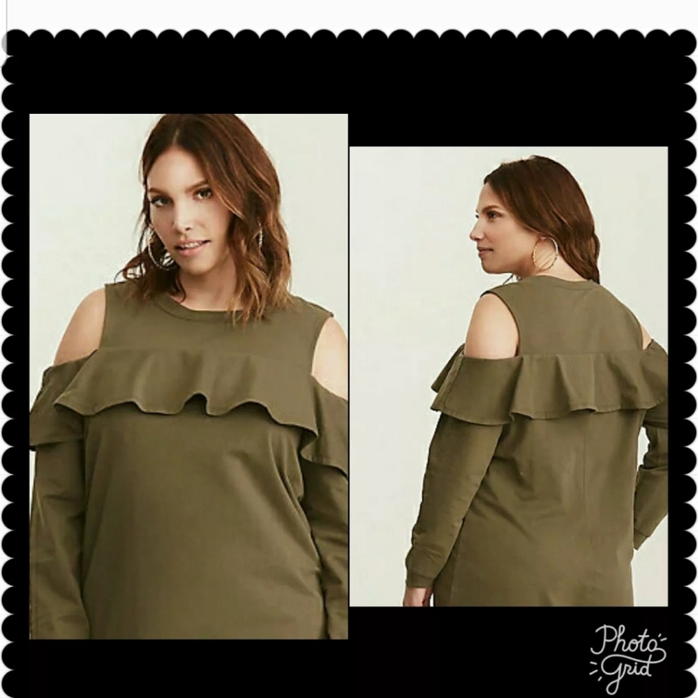 TORRID 5 X COLD SHOULDER SWEATSHIRT